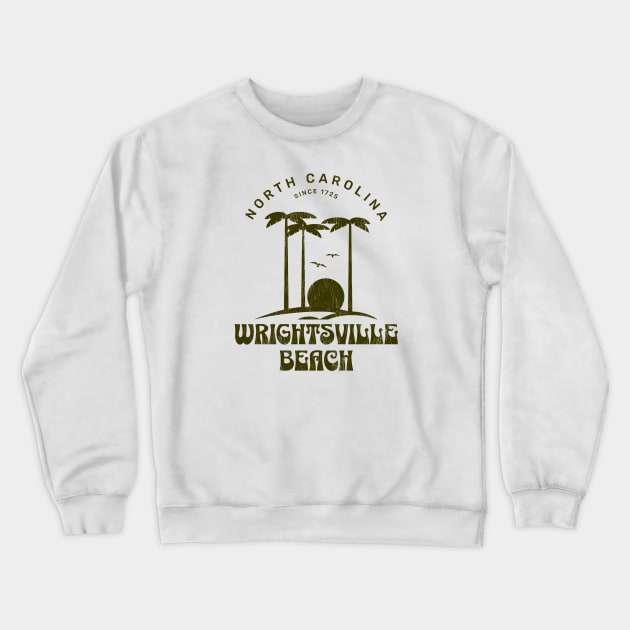 Wrightsville Beach, NC Summertime Vacationing Palm Trees Sunset Crewneck Sweatshirt by Contentarama